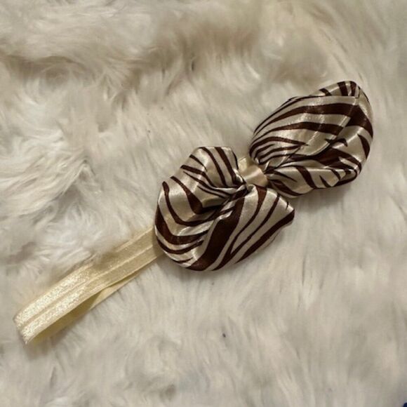 Hand Crafted Other - Brown Zebra Bow Headband 7440 Handmade NWT Boutique